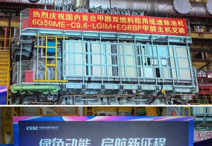 里程碑！！！太阳成tyc7111cc甲醇燃料供给系统助力国内首台甲醇双燃料低速机成功交验